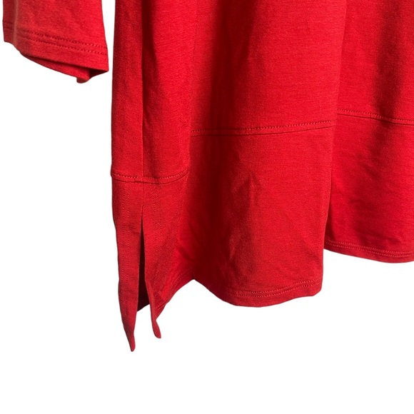 Eileen Fisher Round Neck 3/4 Sleeve Top Red Size Medium NWOT - Picture 3 of 5